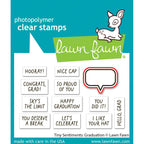 Lawn Fawn Tiny Sentiments: Graduation Die lf4083 red line to indicate stamp that is cut with coordinating die
