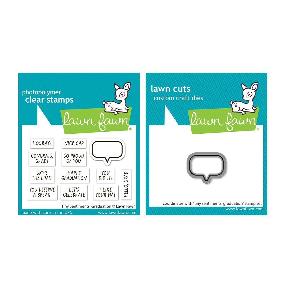 Lawn Fawn Tiny Sentiments: Graduation Stamps and Die