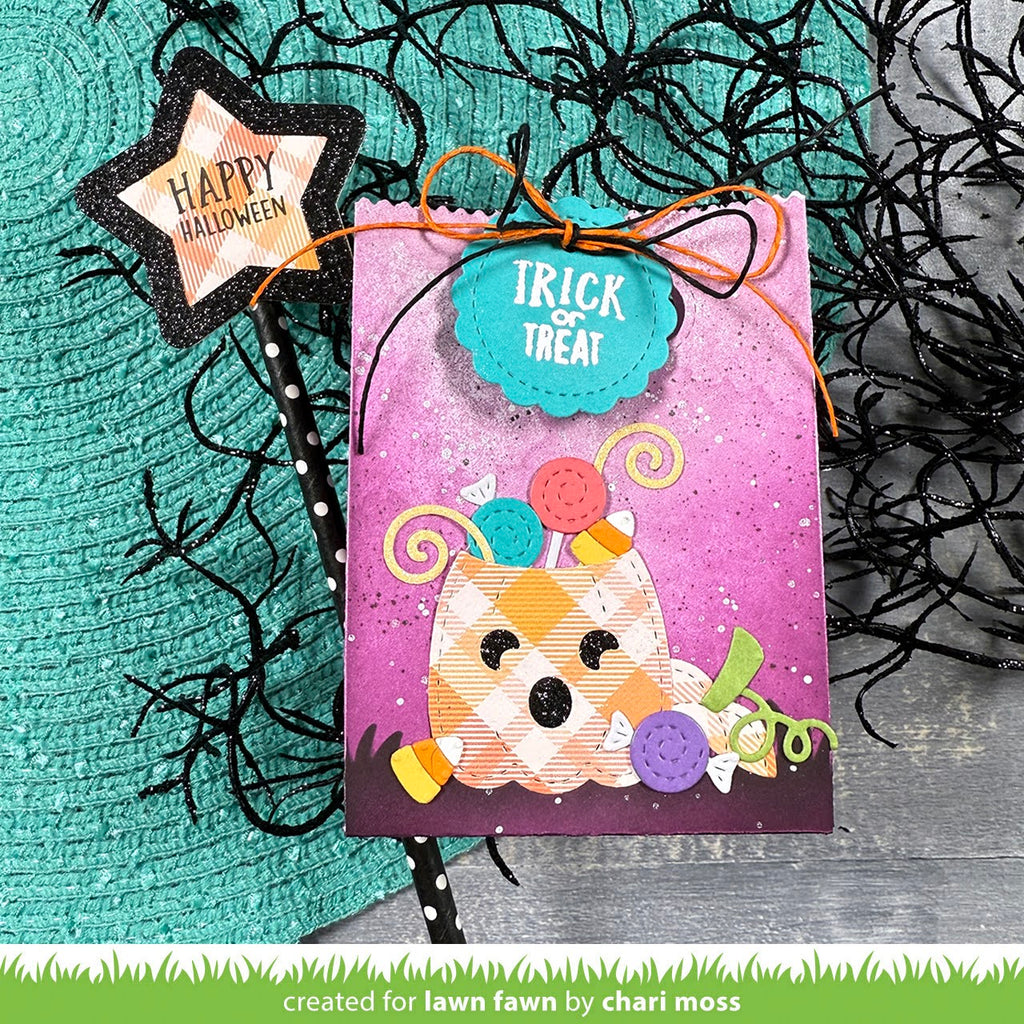 Lawn Fawn Tiny Tag Sayings: Fall Stamps lf3862 trick or treat