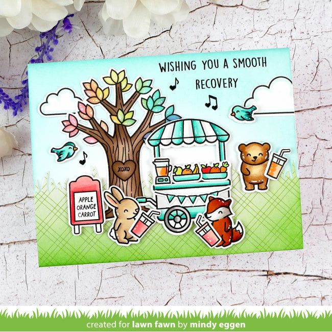 Lawn Fawn Treat Cart Add-On: Smoothies 'n Juice Stamps Dies and Coloring Stencils Set recovery | color-code:alt1