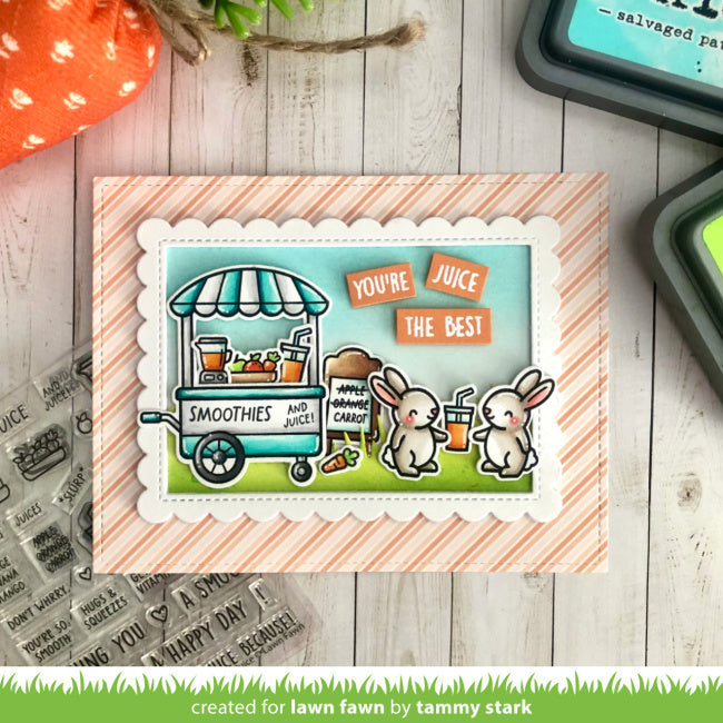 Lawn Fawn Treat Cart Add-On: Smoothies 'n Juice Stamps Dies and Coloring Stencils Set the best