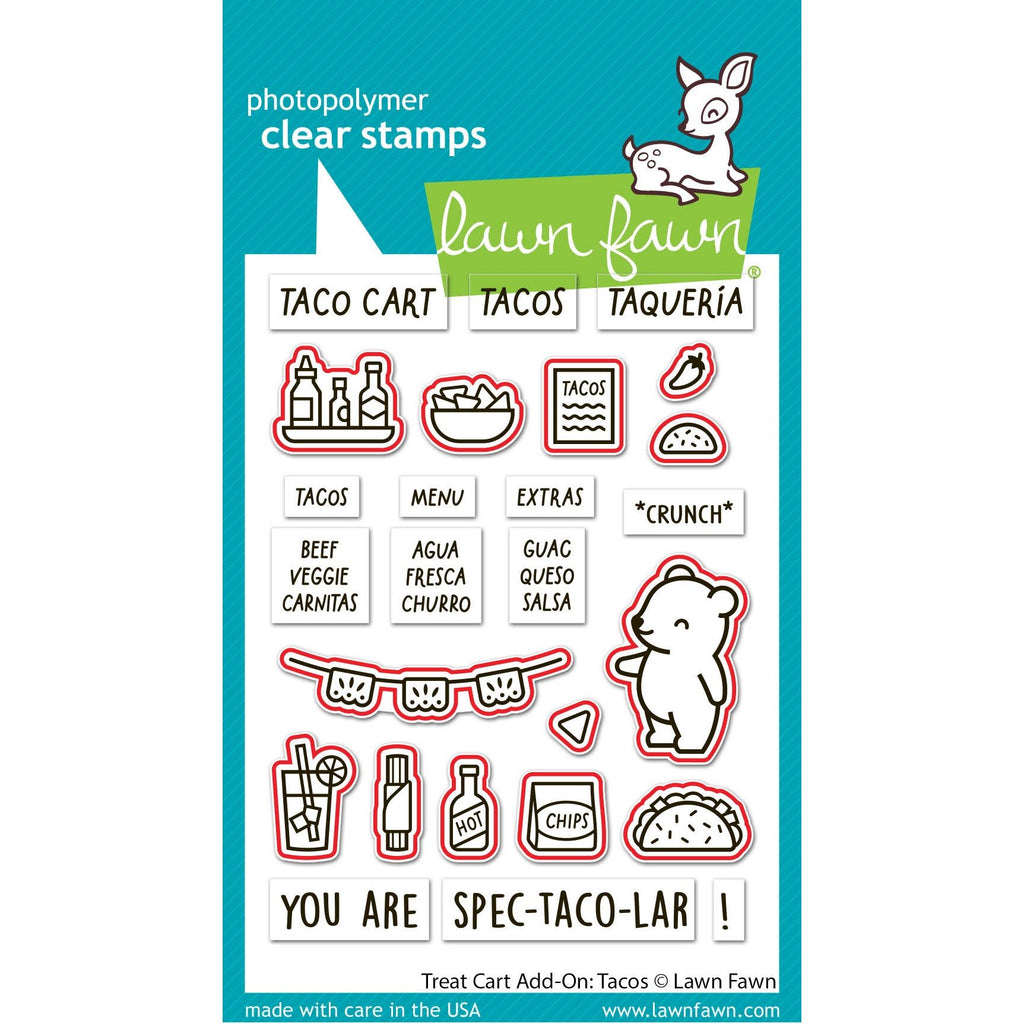 Lawn Fawn Treat Cart Add-On: Tacos Dies lf3778 outlines