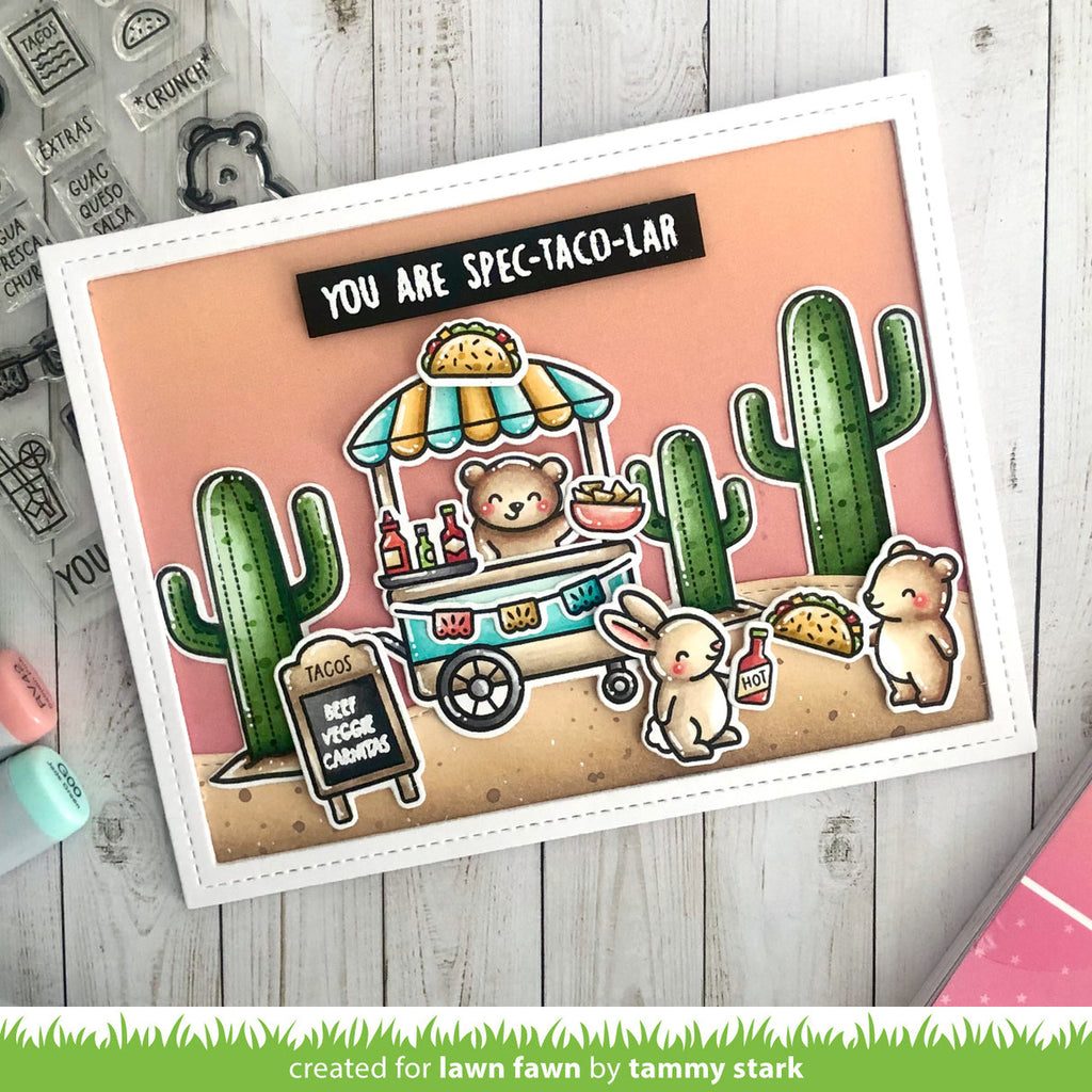 Lawn Fawn Treat Cart Add-On: Tacos Stamps and Dies spectacolar