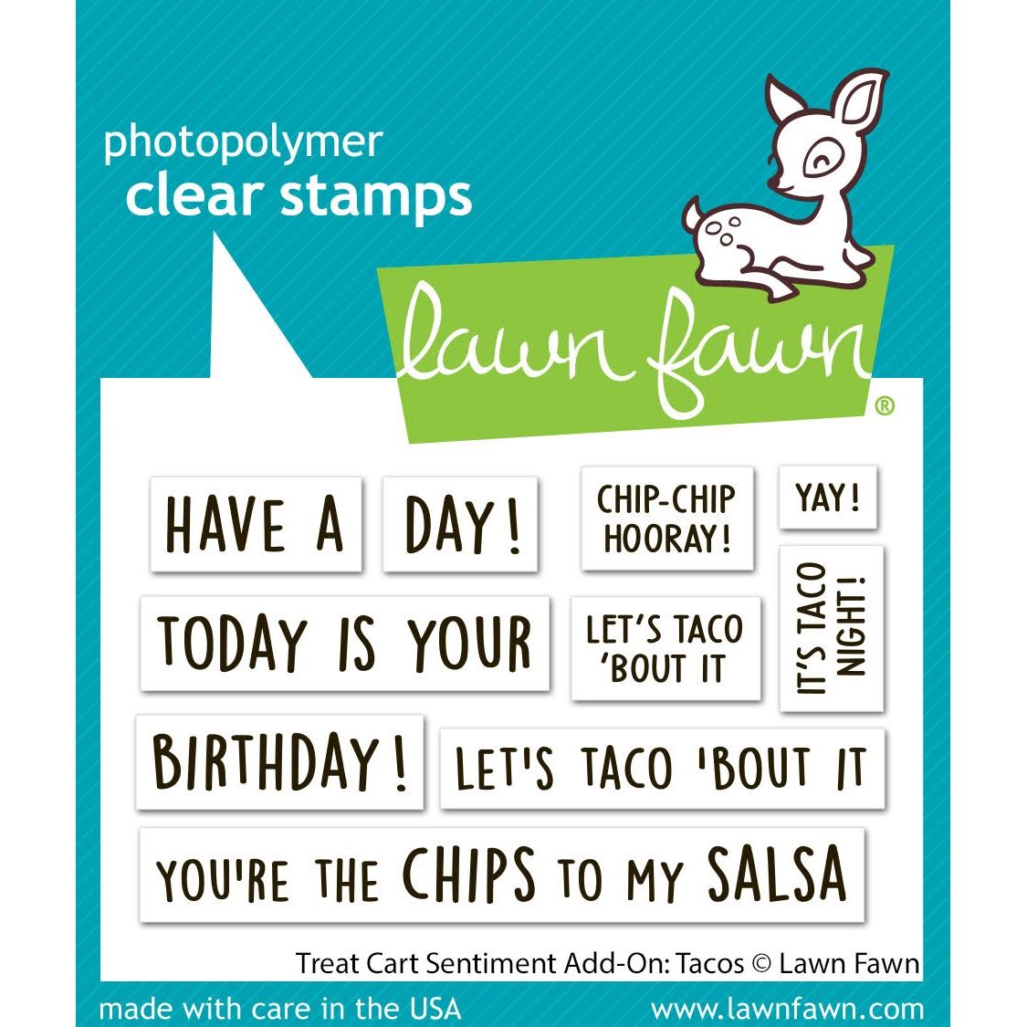 Lawn Fawn Treat Cart Sentiment Add-On: Tacos Stamps lf3780