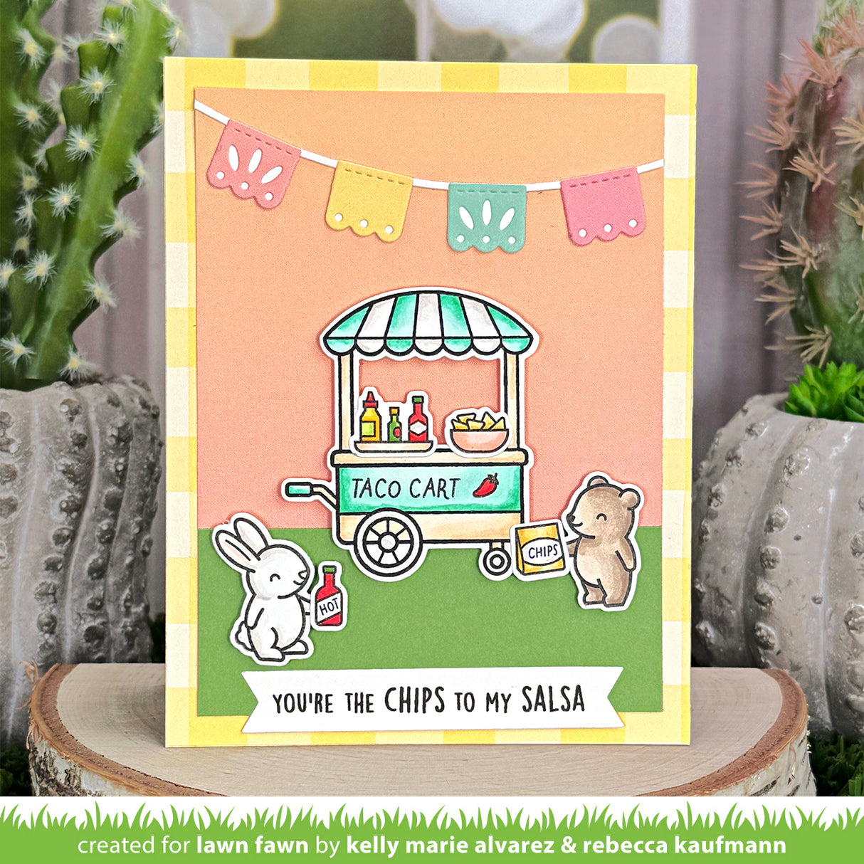 Lawn Fawn Treat Cart Sentiment Add-On: Tacos Stamps lf3780 chips to my salsa