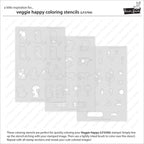 Lawn Fawn Veggie Happy Coloring Stencils lf3794 set of 3