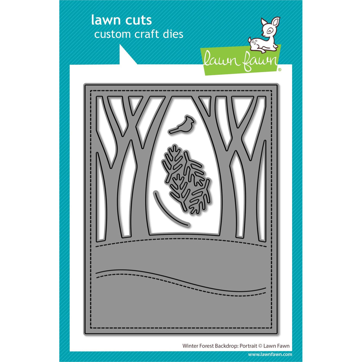 Lawn Fawn Winter Forest Backdrop: Portrait Dies lf4276