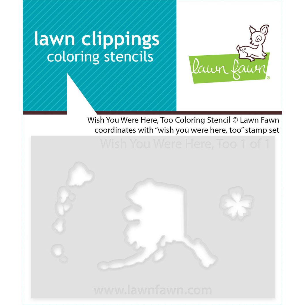 Lawn Fawn Wish You Were Here, Too Coloring Stencil lf4174