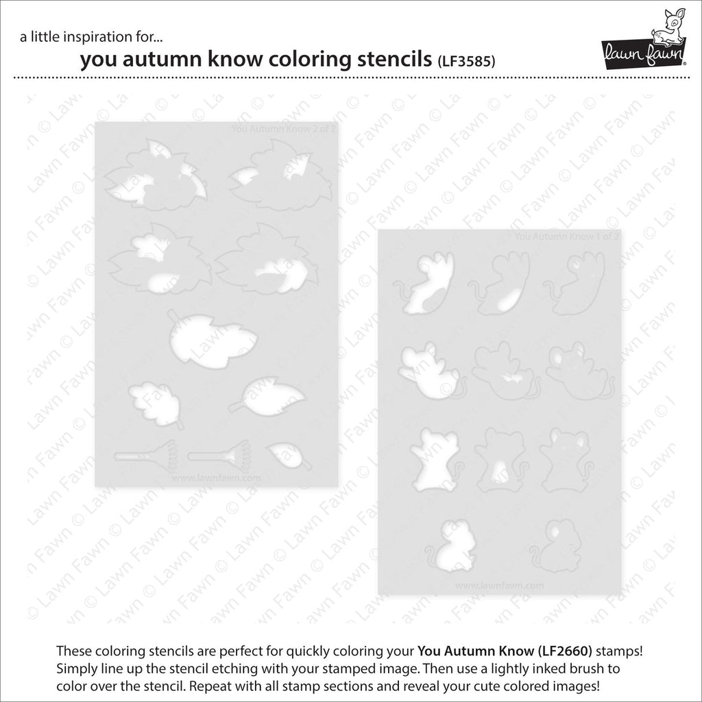 Lawn Fawn You Autumn Know Coloring Stencils lf3585 All Stencils