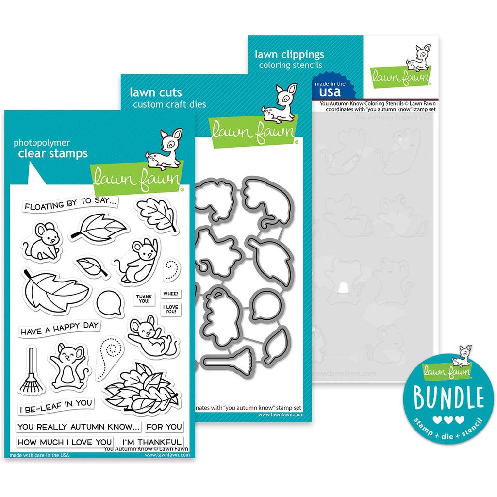 Lawn Fawn You Autumn Know Stamps Dies and Coloring Stencils Bundle