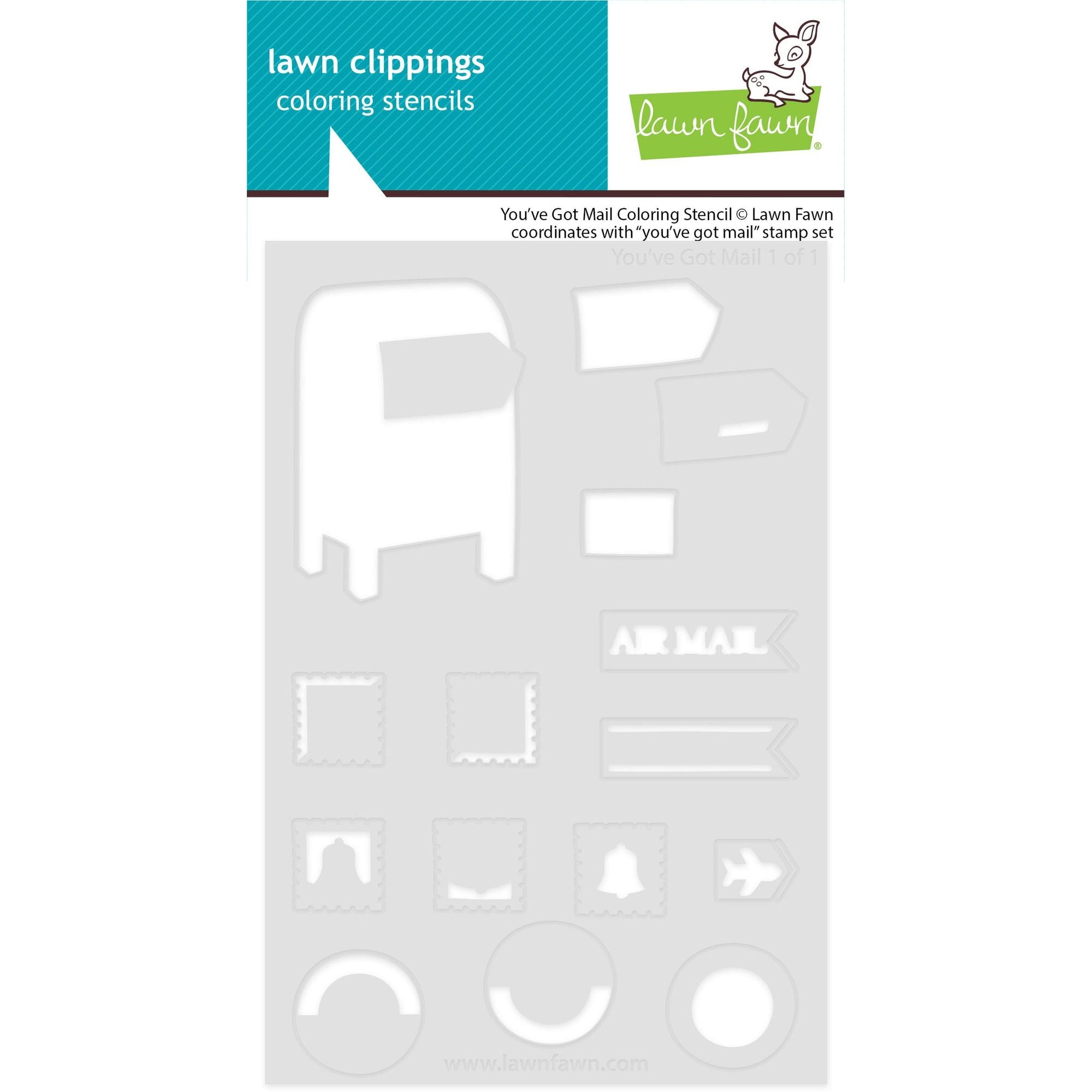 Lawn Fawn You've Got Mail Coloring Stencil lf4175