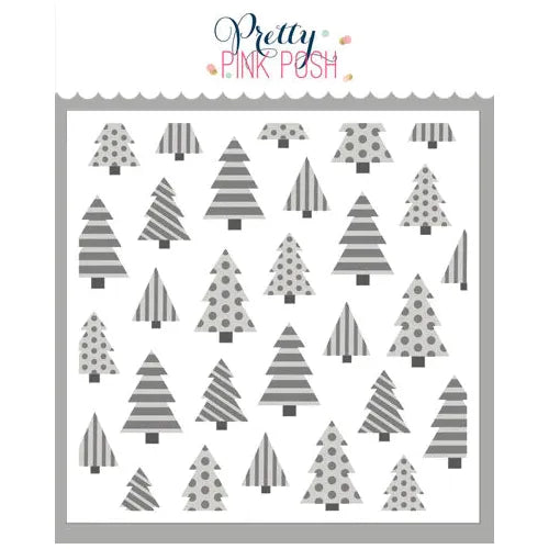 Pretty Pink Posh Layered Christmas Tree Stencils