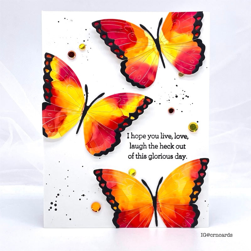 Simon Says Stamp Layered Cosmic Butterfly Wafer Dies s859 Stamptember Birthday Card