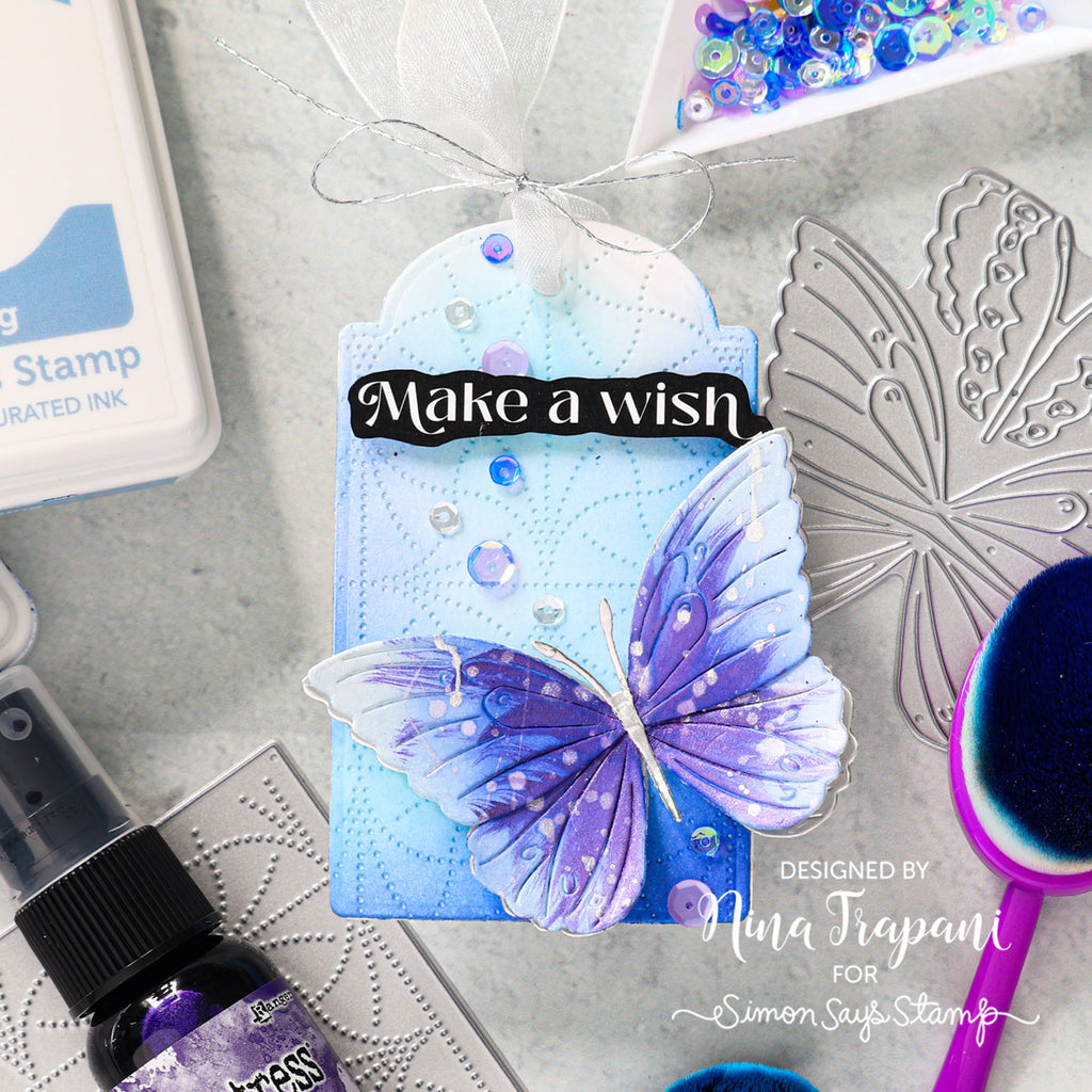 Simon Says Stamp Layered Cosmic Butterfly Wafer Dies s859 Stamptember Birthday Tag | color-code:ALT02