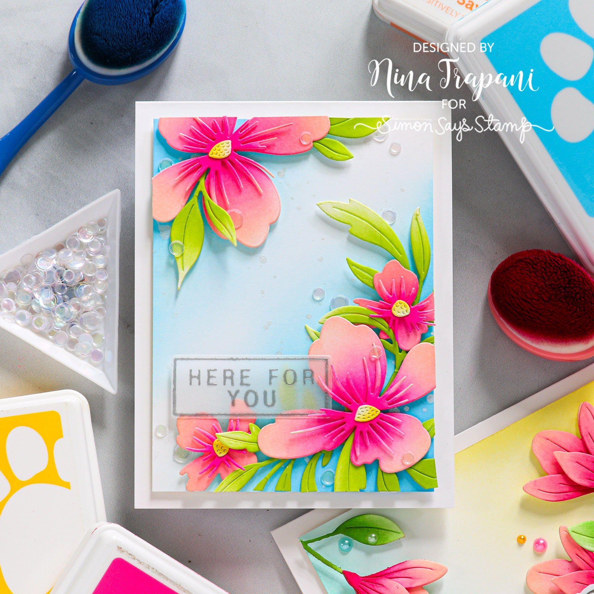 Simon Says Stamp Layered Dandy Flower Wafer Die s855 Out Of This World Here for You Card | color-code:ALT03