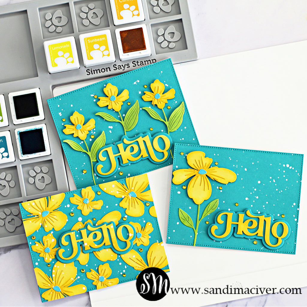 Simon Says Stamp Layered Dandy Flower Wafer Die s855 Out Of This World Hello Card Set | color-code:ALT01