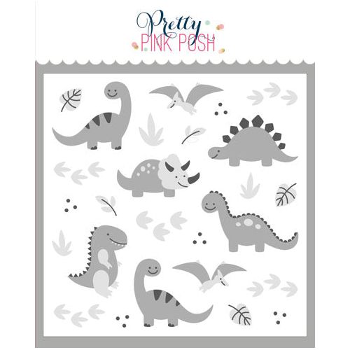 Pretty Pink Posh LAYERED DINOSAURS Stencils