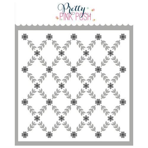Pretty Pink Posh Layered Floral Vines Stencils