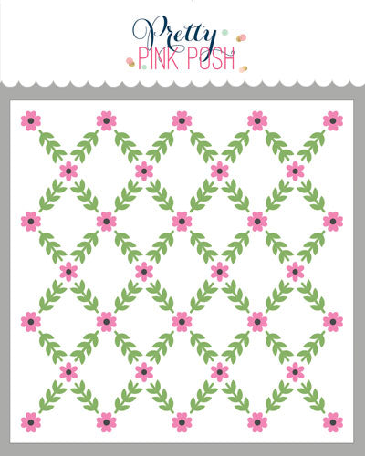 Pretty Pink Posh Layered Floral Vines Stencils product image