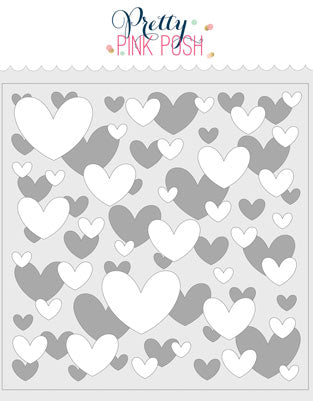 Pretty Pink Posh LAYERED HEARTS Stencils