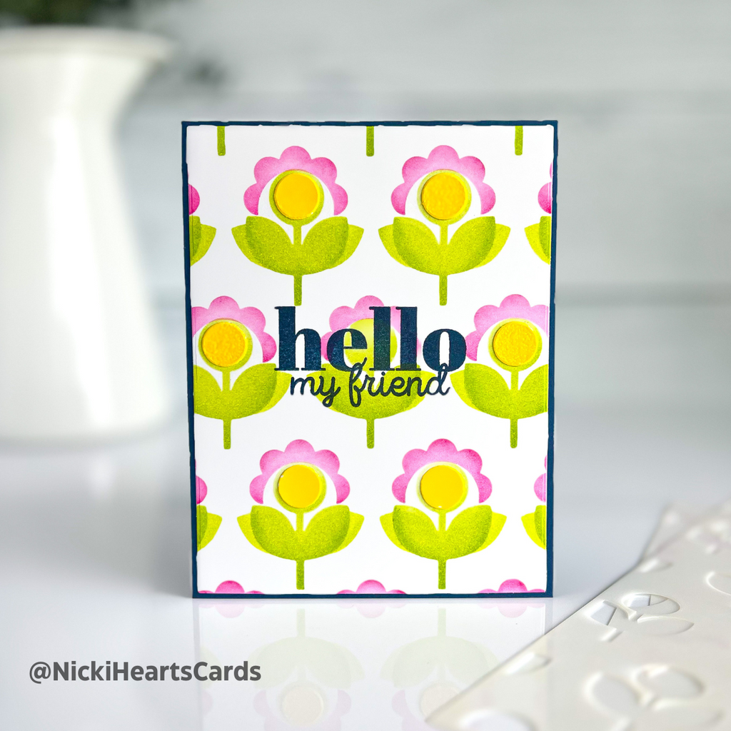 Simon Says Stamp Stencil Layered Pixie Flowers ssst221691c Out Of This World Hello Card | color-code:ALT01