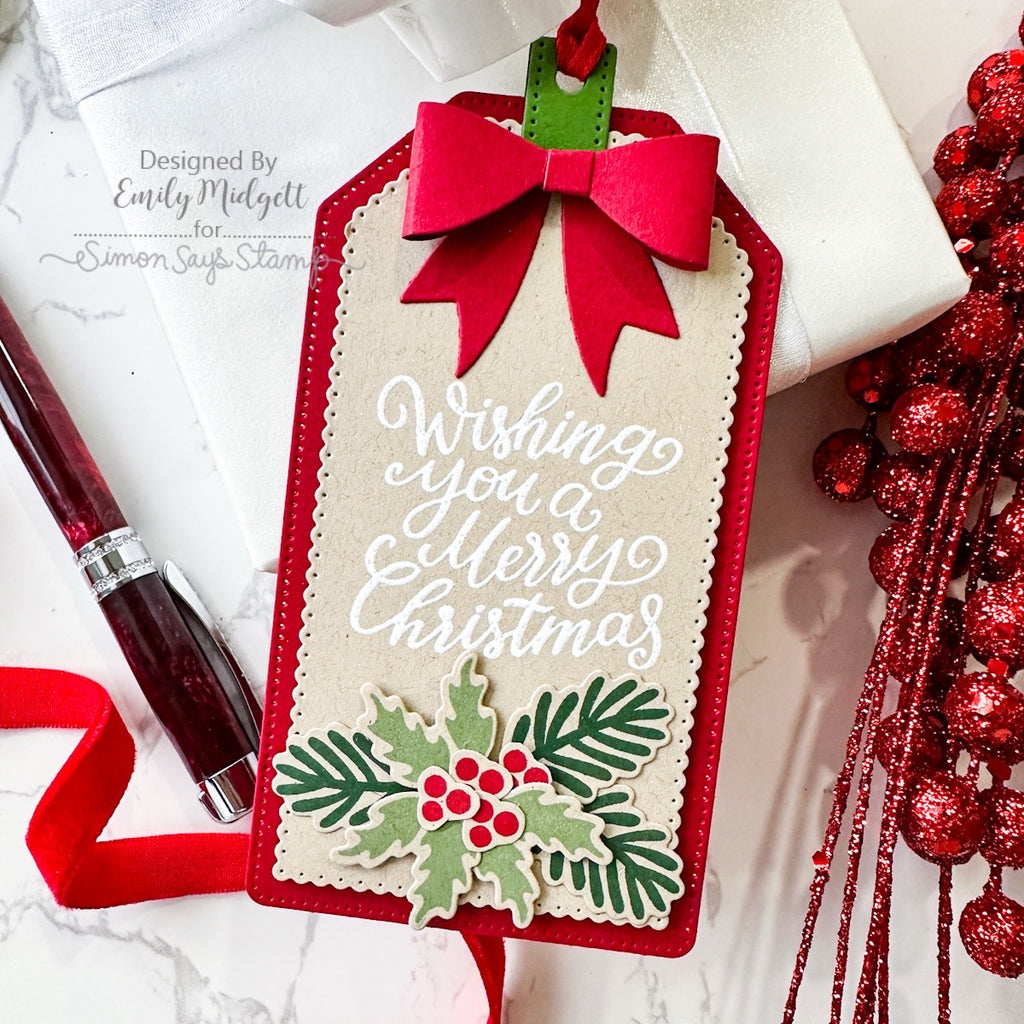 Simon Says Stamp Layered Scallop Tags Wafer Dies s1097 DieCember Christmas Tag