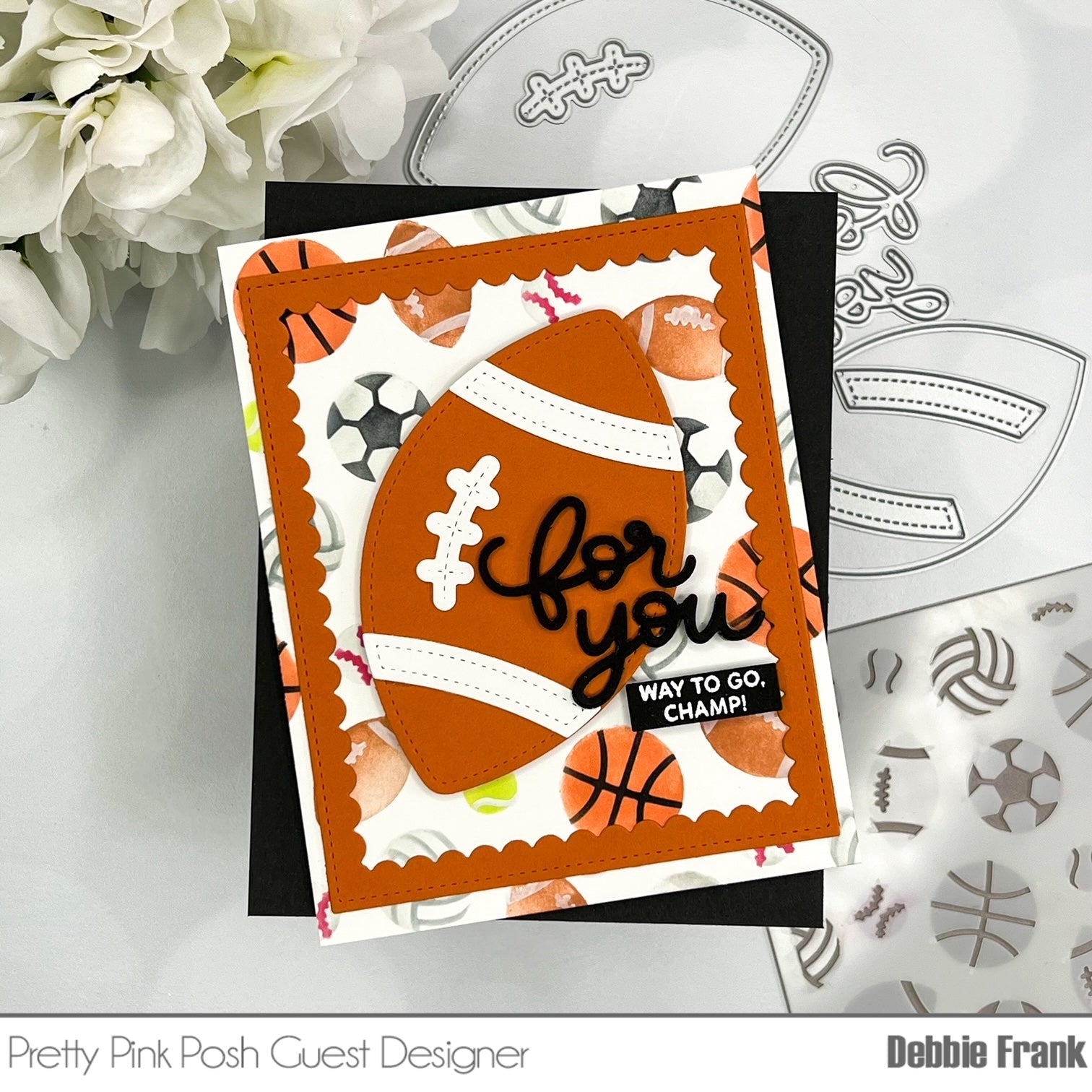 Pretty Pink Posh Layered Sports Balls Stencils way to go