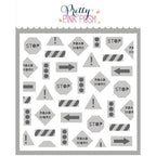 Pretty Pink Posh Layered Street Signs Stencils