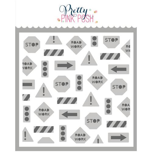 Pretty Pink Posh Layered Street Signs Stencils