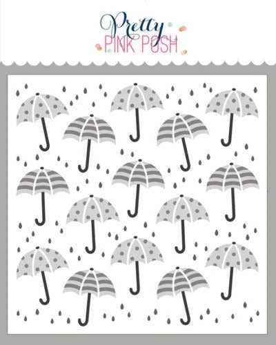 Pretty Pink Posh Layered Umbrellas Stencils