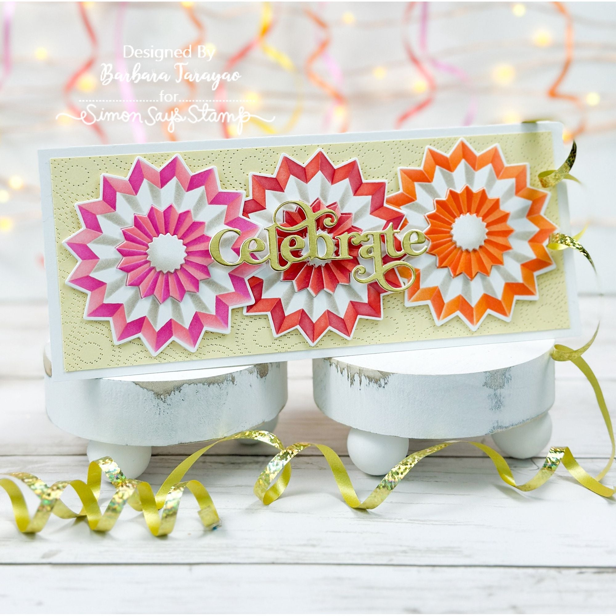 Simon Says Stamp Stencils Layered Rosette 1072stc Celebrate Card 