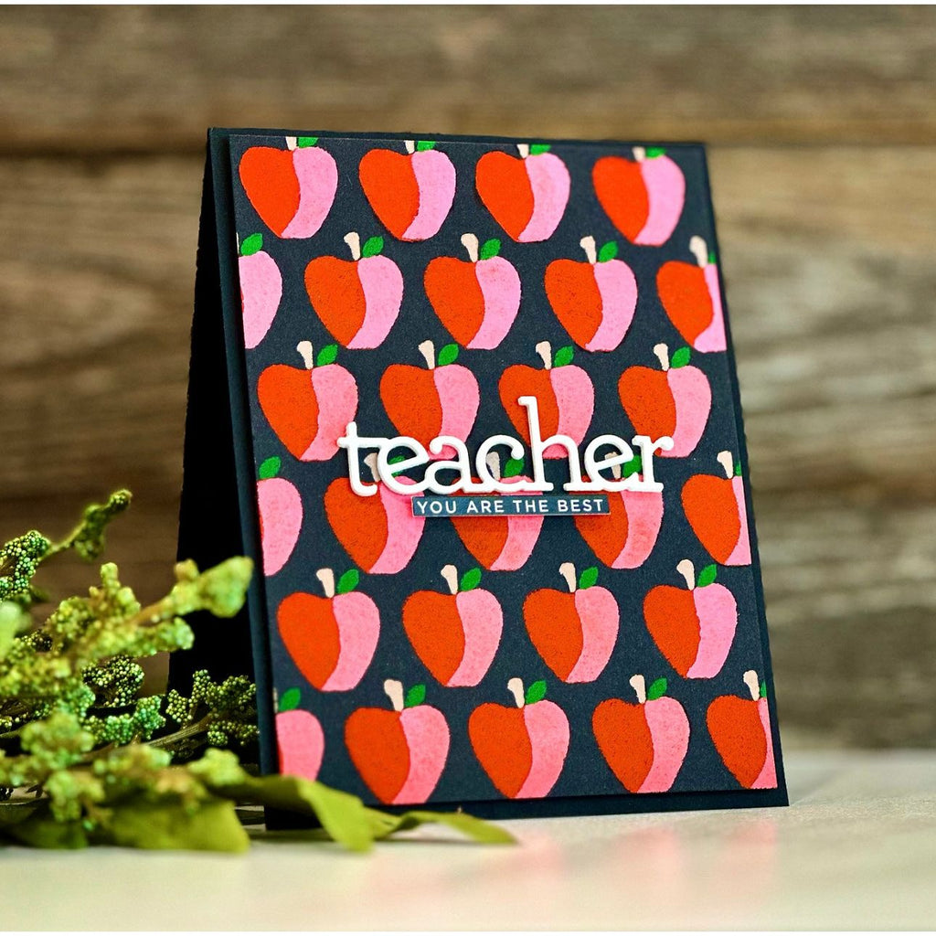 Simon Says Stamp Stencils Layering Apples ssst221694 Just A Note Teacher Card