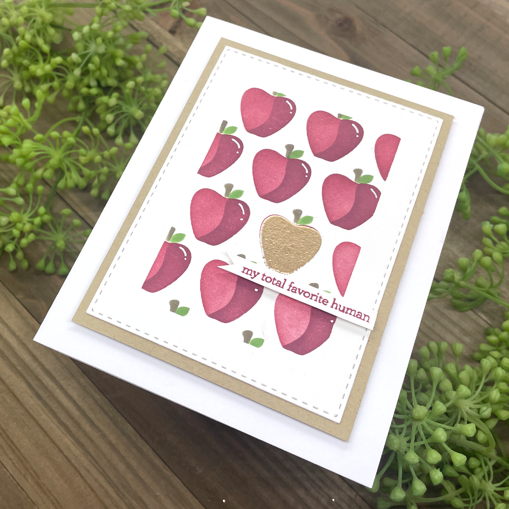 Simon Says Stamp Stencils Layering Apples ssst221694 Just A Note Friend Card
