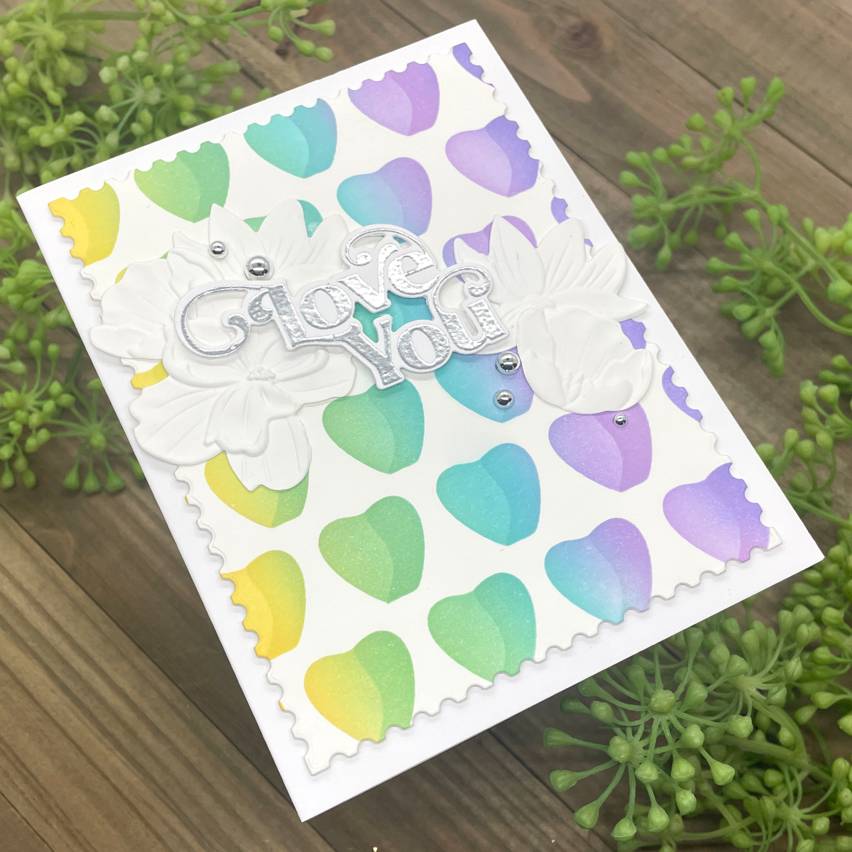 Simon Says Stamp Stencils Layering Apples ssst221694 Just A Note Love You Card