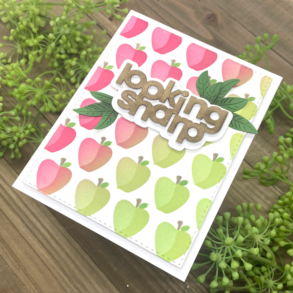 Simon Says Stamp Stencils Layering Apples ssst221694 Just A Note Encouragement Card