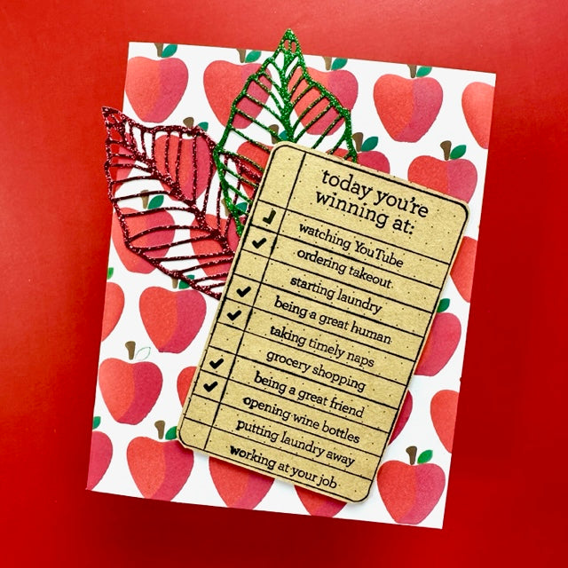 Simon Says Stamp Stencils Layering Apples ssst221694 Just A Note Friend Card