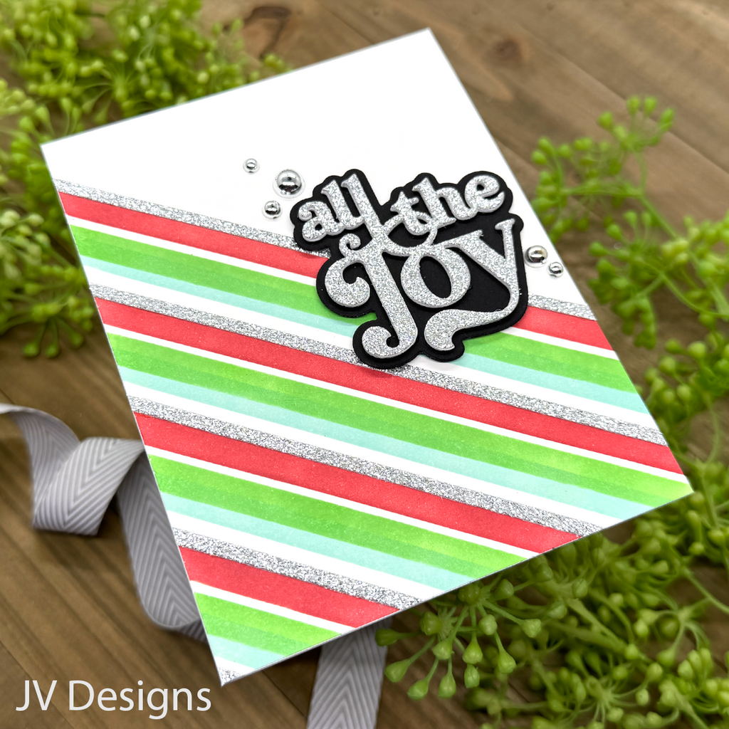 Simon Says Stamp Stencils Layering Peppermint Stripes ssst221709 All The Joy Christmas Card