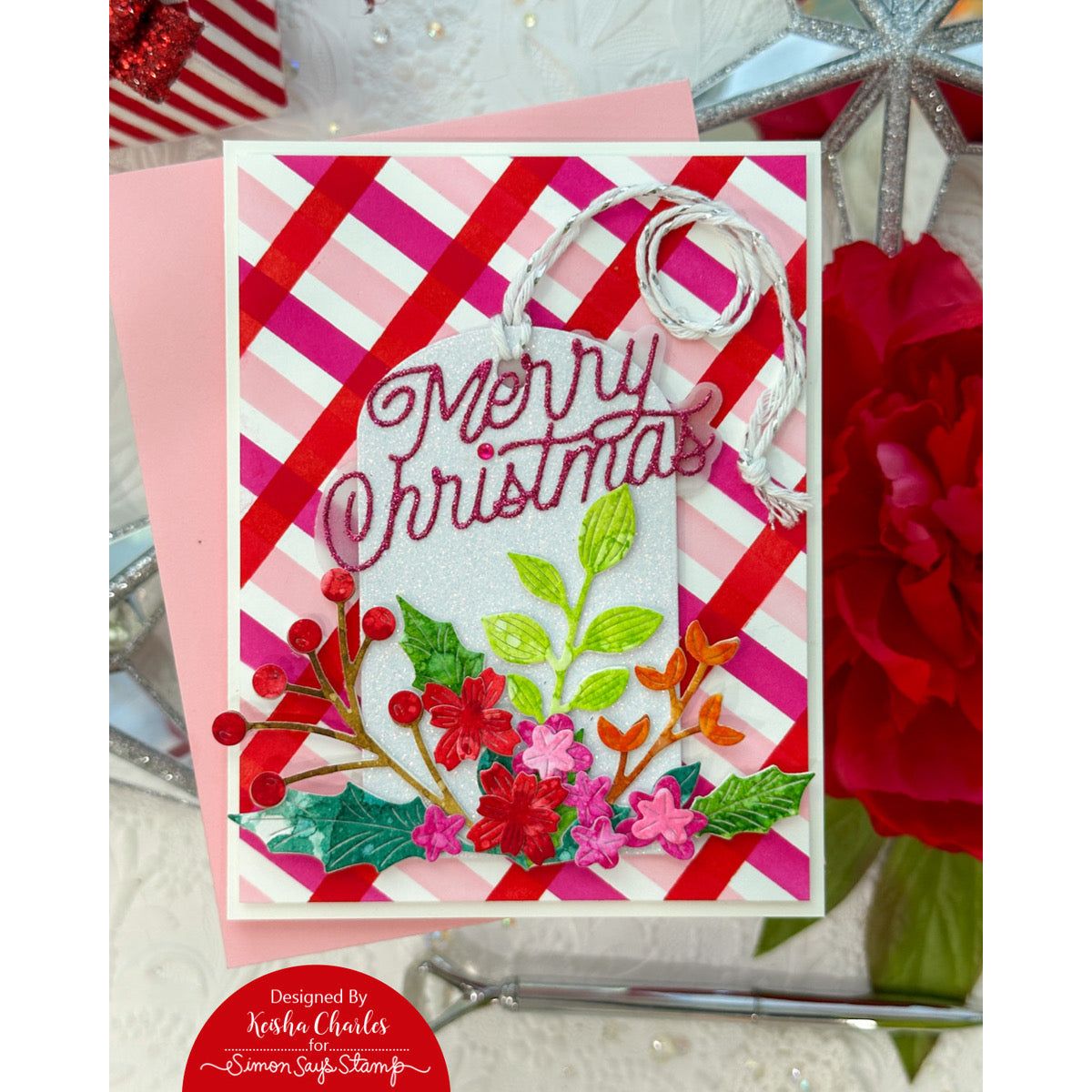 Simon Says Stamp Stencils Layering Peppermint Stripes ssst221709 All The Joy Christmas Card | color-code:ALT02