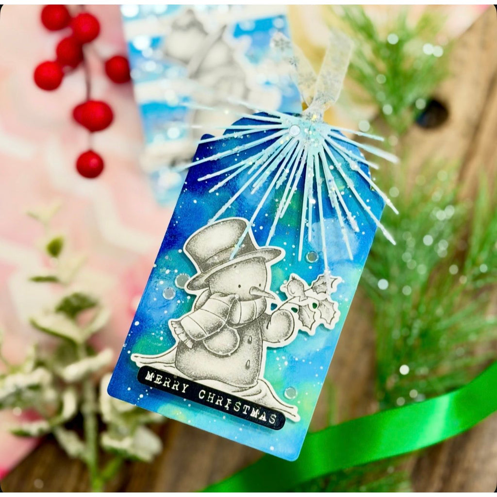 Simon Says Stamp Layering Pine Sprigs Wafer Die s1040 And Everything Nice Christmas Tag
