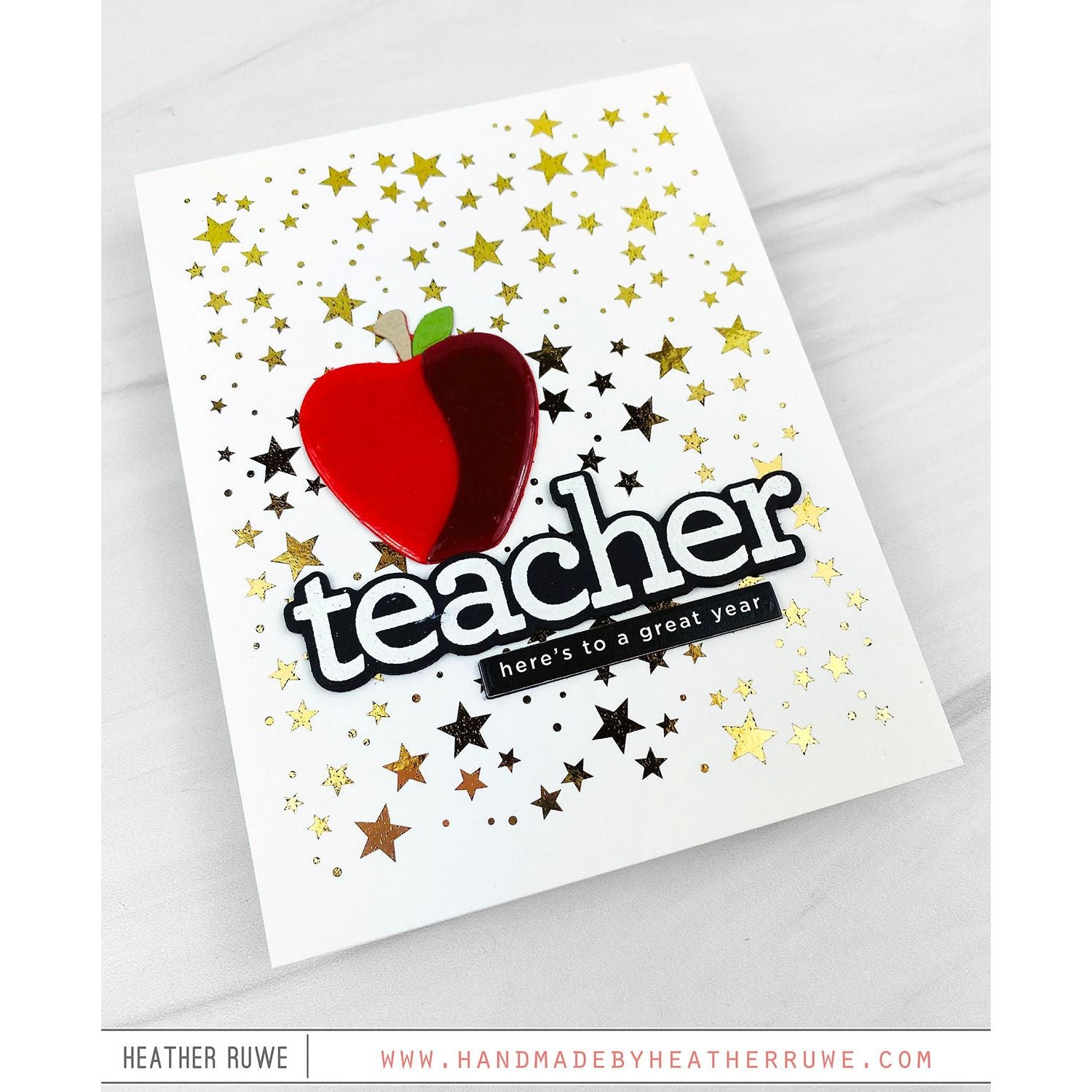 Simon Says Stamp Layering Apple Wafer Dies 1123sd Cheering for You Back to School Card | color-code:ALT01