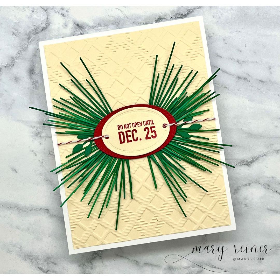 Simon Says Stamp Layering Pine Sprigs Wafer Die s1040 And Everything Nice Christmas Card