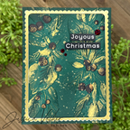 Simon Says Stamp Embossing Folder Leafy Double Garland sf534 And Everything Nice Holiday Card
