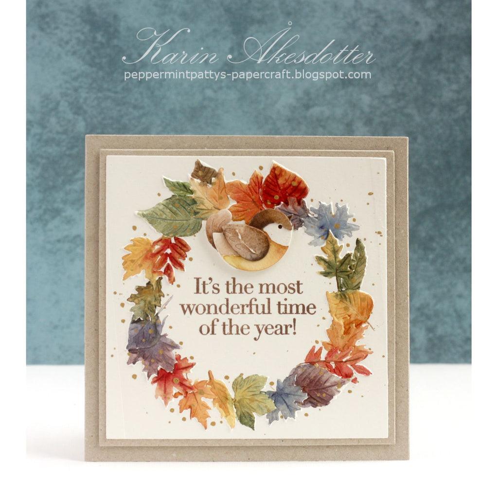 Simon Says Stamp Embossing Folder Leafy Wreath sf549 Sugar and Spice Fall Card | color-code:ALT03