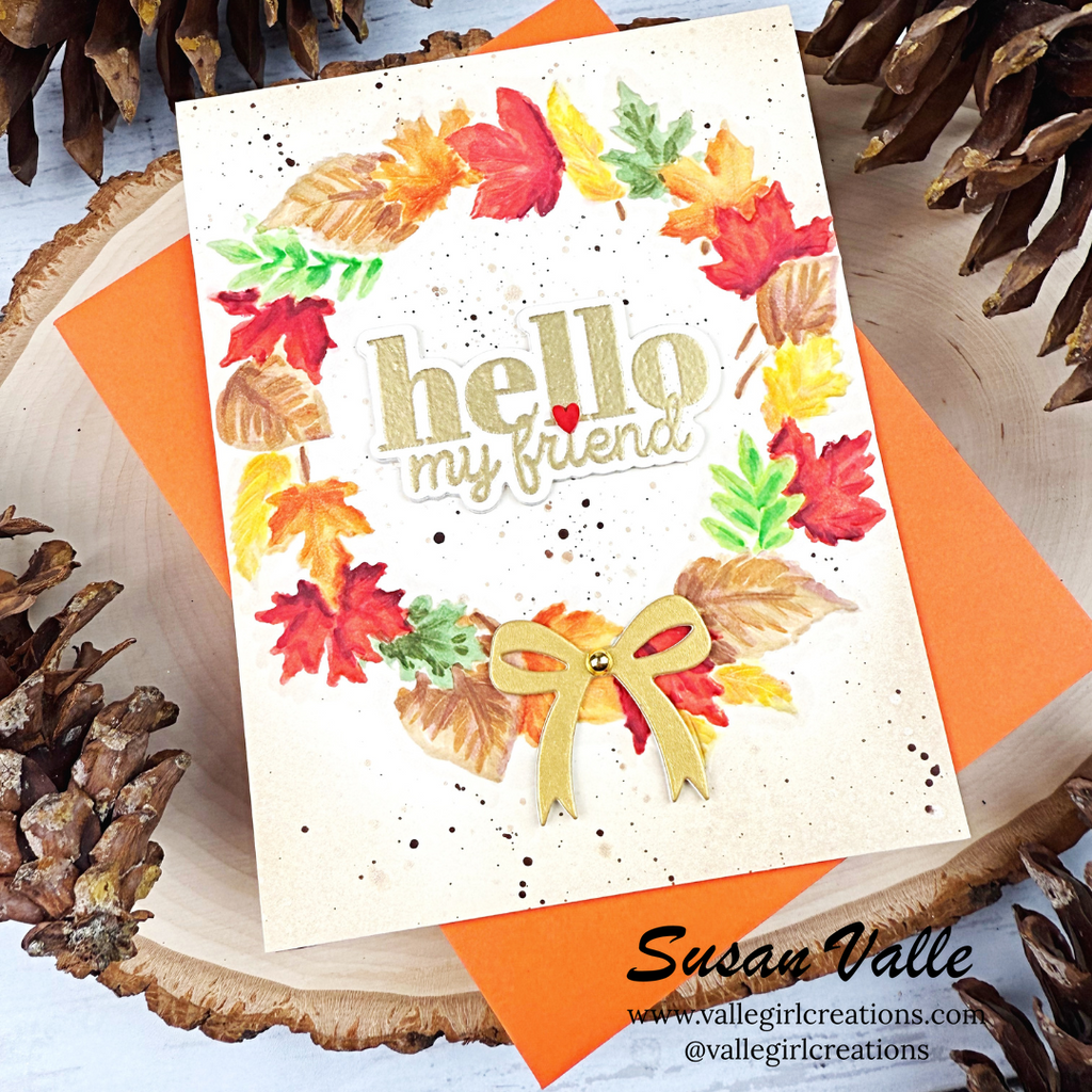 Simon Says Stamp Embossing Folder Leafy Wreath sf549 Sugar and Spice Fall Card