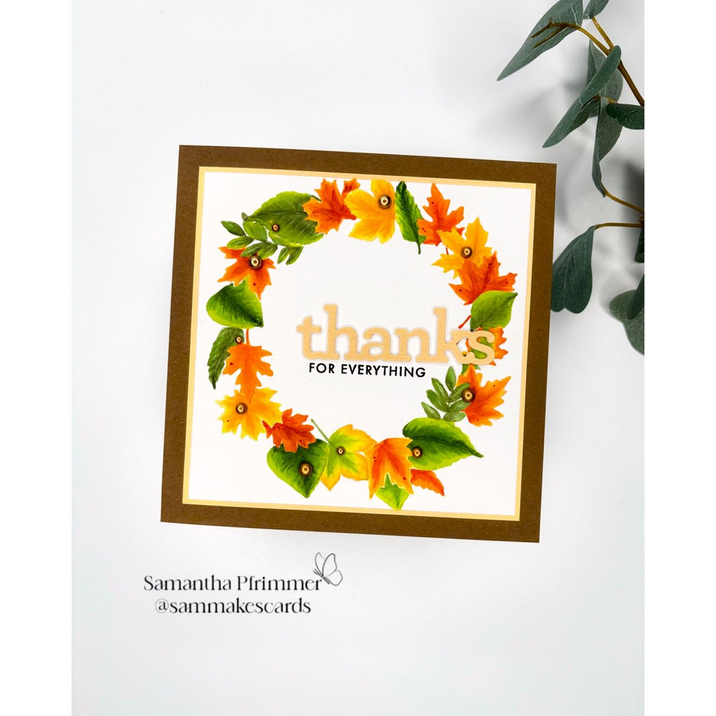 Simon Says Stamp Embossing Folder Leafy Wreath sf549 Sugar and Spice Fall Card