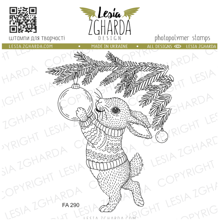 Lesia Zgharda Bunny Decorating Clear Stamp Set fa290