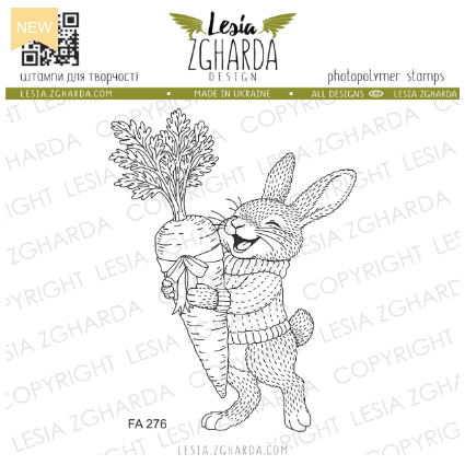Lesia Zgharda Bunny with a Carrot Clear Stamp Set fa276
