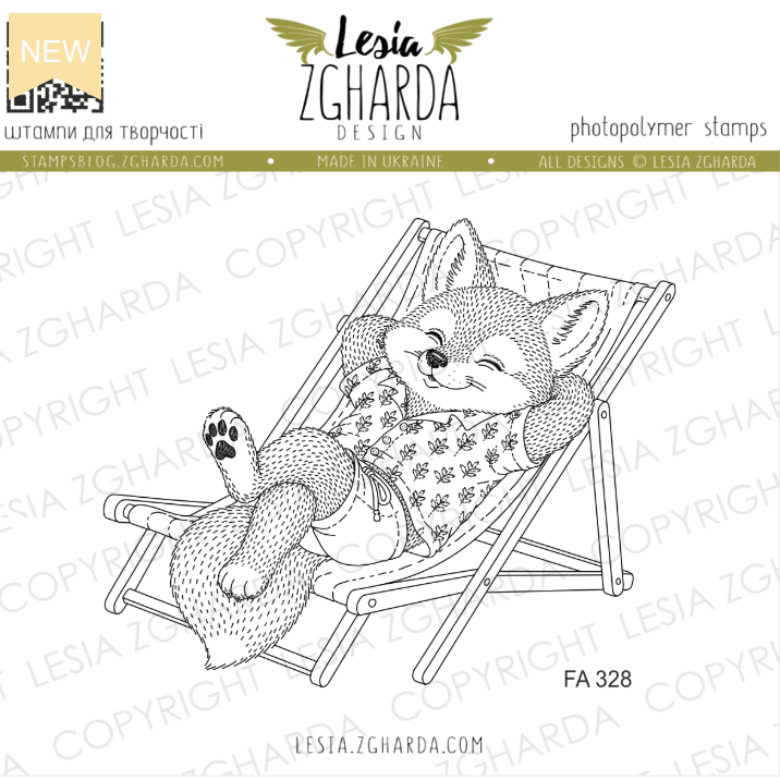 Lesia Zgharda Chill Fox Clear Stamp Set fa328
