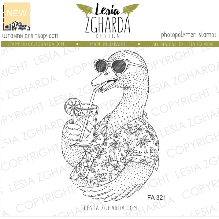 Lesia Zgharda Chill Goose Clear Stamp Set fa321