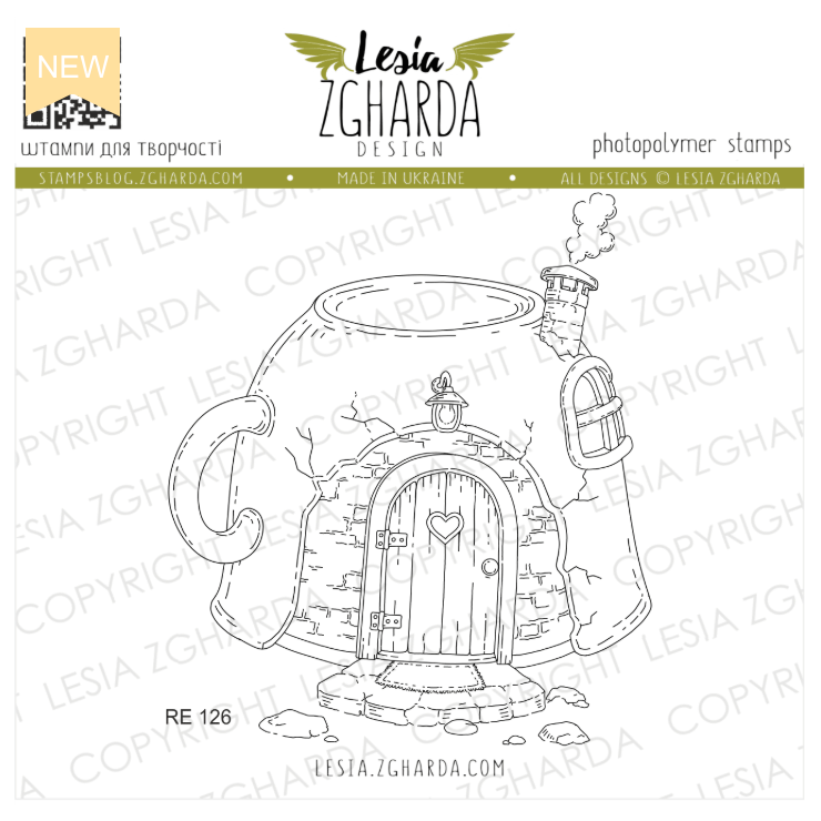 Lesia Zgharda Cozy Fairytale Cup House Clear Stamp Set re126